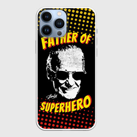 Чехол для iPhone 13 Pro Max с принтом Stan Lee: Father of Superhero в Петрозаводске,  |  | Тематика изображения на принте: avengers | father | hero | hulk | iron | lee | man | stan | stan lee | stanlee | superhero | thor | анти | герой | железный | комиксы | лии | мстители | отец | стен | стенли | стэн ли | супер | супергероев | тор | халк | человек