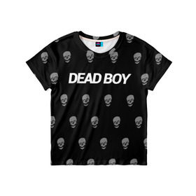 Детская футболка 3D с принтом Bones Deadboy в Петрозаводске, 100% гипоаллергенный полиэфир | прямой крой, круглый вырез горловины, длина до линии бедер, чуть спущенное плечо, ткань немного тянется | bones | boy | dead | deadboy | elmo | hdmi | hip | hop | kennedy | metal | rap | rapper | scream | sesh | seshollowaterboyz | skull | team | кеннеди | кости | костя | метал | рэп | рэпер | сеш | скрим | сэш | хип | хоп | череп | элмо