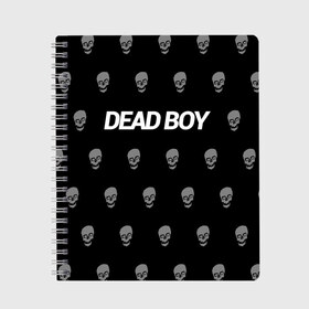 Тетрадь с принтом Bones Deadboy в Петрозаводске, 100% бумага | 48 листов, плотность листов — 60 г/м2, плотность картонной обложки — 250 г/м2. Листы скреплены сбоку удобной пружинной спиралью. Уголки страниц и обложки скругленные. Цвет линий — светло-серый
 | bones | boy | dead | deadboy | elmo | hdmi | hip | hop | kennedy | metal | rap | rapper | scream | sesh | seshollowaterboyz | skull | team | кеннеди | кости | костя | метал | рэп | рэпер | сеш | скрим | сэш | хип | хоп | череп | элмо