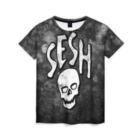 Женская футболка 3D с принтом SESH Team (Bones) в Петрозаводске, 100% полиэфир ( синтетическое хлопкоподобное полотно) | прямой крой, круглый вырез горловины, длина до линии бедер | bones | boy | dead | deadboy | elmo | hdmi | hip | hop | kennedy | metal | rap | rapper | scream | sesh | seshollowaterboyz | skull | team | кеннеди | кости | костя | метал | рэп | рэпер | сеш | скрим | сэш | хип | хоп | череп | элмо