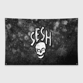 Флаг-баннер с принтом SESH Team (Bones) в Петрозаводске, 100% полиэстер | размер 67 х 109 см, плотность ткани — 95 г/м2; по краям флага есть четыре люверса для крепления | bones | boy | dead | deadboy | elmo | hdmi | hip | hop | kennedy | metal | rap | rapper | scream | sesh | seshollowaterboyz | skull | team | кеннеди | кости | костя | метал | рэп | рэпер | сеш | скрим | сэш | хип | хоп | череп | элмо