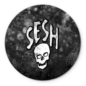 Коврик круглый с принтом SESH Team (Bones) в Петрозаводске, резина и полиэстер | круглая форма, изображение наносится на всю лицевую часть | bones | boy | dead | deadboy | elmo | hdmi | hip | hop | kennedy | metal | rap | rapper | scream | sesh | seshollowaterboyz | skull | team | кеннеди | кости | костя | метал | рэп | рэпер | сеш | скрим | сэш | хип | хоп | череп | элмо
