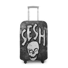 Чехол для чемодана 3D с принтом SESH Team (Bones) в Петрозаводске, 86% полиэфир, 14% спандекс | двустороннее нанесение принта, прорези для ручек и колес | bones | boy | dead | deadboy | elmo | hdmi | hip | hop | kennedy | metal | rap | rapper | scream | sesh | seshollowaterboyz | skull | team | кеннеди | кости | костя | метал | рэп | рэпер | сеш | скрим | сэш | хип | хоп | череп | элмо