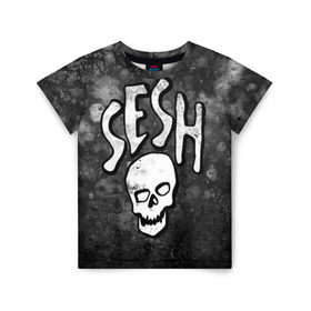 Детская футболка 3D с принтом SESH Team (Bones) в Петрозаводске, 100% гипоаллергенный полиэфир | прямой крой, круглый вырез горловины, длина до линии бедер, чуть спущенное плечо, ткань немного тянется | bones | boy | dead | deadboy | elmo | hdmi | hip | hop | kennedy | metal | rap | rapper | scream | sesh | seshollowaterboyz | skull | team | кеннеди | кости | костя | метал | рэп | рэпер | сеш | скрим | сэш | хип | хоп | череп | элмо