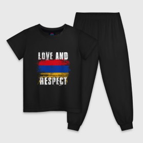 Детская пижама хлопок с принтом Армения - любовь и уважение в Петрозаводске, 100% хлопок |  брюки и футболка прямого кроя, без карманов, на брюках мягкая резинка на поясе и по низу штанин
 | 