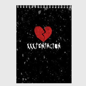 Скетчбук с принтом XXXTentacion Red Broken Heart в Петрозаводске, 100% бумага
 | 48 листов, плотность листов — 100 г/м2, плотность картонной обложки — 250 г/м2. Листы скреплены сверху удобной пружинной спиралью | Тематика изображения на принте: broken | dead | heart | king | legend | music | rap | rapper | red | revenge | rip | xtentation | xxtennation | xxx | xxxtentacion | красное | мертв | музыка | память | разбитое | репер | рип | рэп | сердце | тентасьон | умер