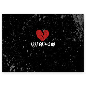 Поздравительная открытка с принтом XXXTentacion Red Broken Heart в Петрозаводске, 100% бумага | плотность бумаги 280 г/м2, матовая, на обратной стороне линовка и место для марки
 | broken | dead | heart | king | legend | music | rap | rapper | red | revenge | rip | xtentation | xxtennation | xxx | xxxtentacion | красное | мертв | музыка | память | разбитое | репер | рип | рэп | сердце | тентасьон | умер