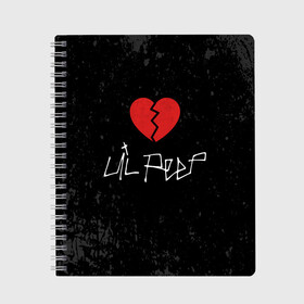 Тетрадь с принтом Lil Peep Broken Heart в Петрозаводске, 100% бумага | 48 листов, плотность листов — 60 г/м2, плотность картонной обложки — 250 г/м2. Листы скреплены сбоку удобной пружинной спиралью. Уголки страниц и обложки скругленные. Цвет линий — светло-серый
 | broken | dead | heart | lil | lil peep | lilpeep | music | peep | pump | rap | rapper | red | rip | густав | красное | лил | лил пип | лилпип | мертв | память | пип | разбитое | рип | рэп | рэпер | сердечко | сердце | умер | эмо