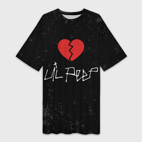 Платье-футболка 3D с принтом Lil Peep Broken Heart в Петрозаводске,  |  | broken | dead | heart | lil | lil peep | lilpeep | music | peep | pump | rap | rapper | red | rip | густав | красное | лил | лил пип | лилпип | мертв | память | пип | разбитое | рип | рэп | рэпер | сердечко | сердце | умер | эмо