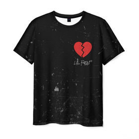 Мужская футболка 3D с принтом Lil Peep Broken Heart в Петрозаводске, 100% полиэфир | прямой крой, круглый вырез горловины, длина до линии бедер | broken | dead | heart | lil | lil peep | lilpeep | music | peep | pump | rap | rapper | red | rip | густав | красное | лил | лил пип | лилпип | мертв | память | пип | разбитое | рип | рэп | рэпер | сердечко | сердце | умер | эмо