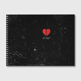 Альбом для рисования с принтом Lil Peep Broken Heart в Петрозаводске, 100% бумага
 | матовая бумага, плотность 200 мг. | broken | dead | heart | lil | lil peep | lilpeep | music | peep | pump | rap | rapper | red | rip | густав | красное | лил | лил пип | лилпип | мертв | память | пип | разбитое | рип | рэп | рэпер | сердечко | сердце | умер | эмо