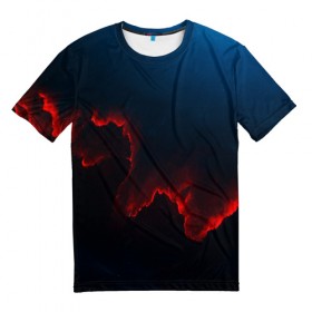 Мужская футболка 3D с принтом Космический закат в Петрозаводске, 100% полиэфир | прямой крой, круглый вырез горловины, длина до линии бедер | galaxy | nebula | space | star | абстракция | вселенная | галактика | звезда | звезды | космический | планеты