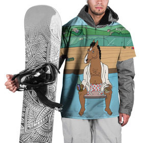 Накидка на куртку 3D с принтом Конь БоДжек в Петрозаводске, 100% полиэстер |  | bojack | hollywood | horseman | бассейн | боджек | конь