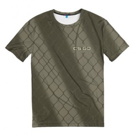 Мужская футболка 3D с принтом CS:GO - Safari Mesh в Петрозаводске, 100% полиэфир | прямой крой, круглый вырез горловины, длина до линии бедер | 