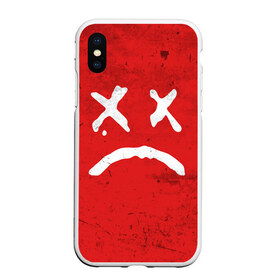 Чехол для iPhone XS Max матовый с принтом Lil Peep Sad Face в Петрозаводске, Силикон | Область печати: задняя сторона чехла, без боковых панелей | broken | dead | heart | lil | lil peep | lilpeep | music | peep | pump | rap | rapper | red | rip | густав | красное | лил | лил пип | лилпип | мертв | память | пип | разбитое | рип | рэп | рэпер | сердечко | сердце | умер | эмо