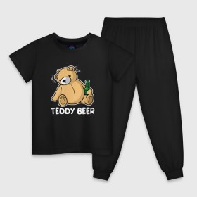 Детская пижама хлопок с принтом Teddy Beer в Петрозаводске, 100% хлопок |  брюки и футболка прямого кроя, без карманов, на брюках мягкая резинка на поясе и по низу штанин
 | медведь | миша | мишка | тедди | юмор