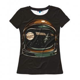 Женская футболка 3D с принтом Мой космос в Петрозаводске, 100% полиэфир ( синтетическое хлопкоподобное полотно) | прямой крой, круглый вырез горловины, длина до линии бедер | 