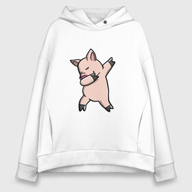 Женское худи Oversize хлопок с принтом DAB Pig в Петрозаводске, френч-терри — 70% хлопок, 30% полиэстер. Мягкий теплый начес внутри —100% хлопок | боковые карманы, эластичные манжеты и нижняя кромка, капюшон на магнитной кнопке | 2019 | дед мороз | дом | елка | желание | животные | зима | кабан | милый | мороз | настроение | новый год | пеппа | подарок | позитив | поросенок | праздник | радость | рождество | салют | санта клаус