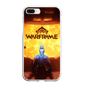 Чехол для iPhone 7Plus/8 Plus матовый с принтом Warframe в Петрозаводске, Силикон | Область печати: задняя сторона чехла, без боковых панелей | Тематика изображения на принте: бумеранг | коса | мечь | нож | оружие | перчатки | пистолет | топор | шутер | экзоскелет