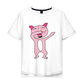 Мужская футболка хлопок Oversize с принтом DAB Pig в Петрозаводске, 100% хлопок | свободный крой, круглый ворот, “спинка” длиннее передней части | 