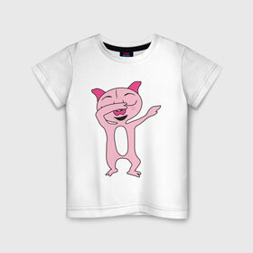 Детская футболка хлопок с принтом DAB Pig в Петрозаводске, 100% хлопок | круглый вырез горловины, полуприлегающий силуэт, длина до линии бедер | 