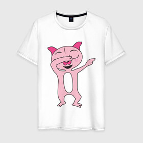 Мужская футболка хлопок с принтом DAB Pig в Петрозаводске, 100% хлопок | прямой крой, круглый вырез горловины, длина до линии бедер, слегка спущенное плечо. | Тематика изображения на принте: 