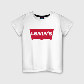 Детская футболка хлопок с принтом LENIN`S в Петрозаводске, 100% хлопок | круглый вырез горловины, полуприлегающий силуэт, длина до линии бедер | бренд | коммунизм | комсомол | ленин | партия | революция