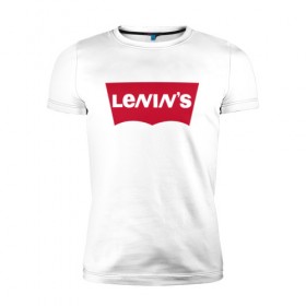 Мужская футболка премиум с принтом LENIN`S в Петрозаводске, 92% хлопок, 8% лайкра | приталенный силуэт, круглый вырез ворота, длина до линии бедра, короткий рукав | бренд | коммунизм | комсомол | ленин | партия | революция