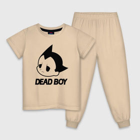 Детская пижама хлопок с принтом DEAD BOY \ BONES в Петрозаводске, 100% хлопок |  брюки и футболка прямого кроя, без карманов, на брюках мягкая резинка на поясе и по низу штанин
 | Тематика изображения на принте: bones | cloudrap | dead | deadboy | logo | music | rap | sesh | боунс | клаудреп | кости | лого | музыка | реп