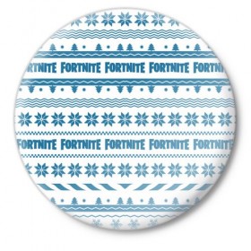 Значок с принтом Новогодний Fortnite в Петрозаводске,  металл | круглая форма, металлическая застежка в виде булавки | Тематика изображения на принте: 