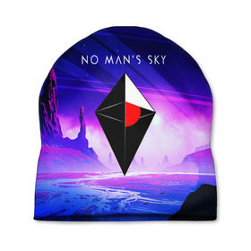 Шапка 3D с принтом NO MANS SKY 2019 в Петрозаводске, 100% полиэстер | универсальный размер, печать по всей поверхности изделия | game | hill | hills | mounatin | mounatins | nms | no mans sky | planet | rock | rocks | sky | snow | space | winter | игры | планеты