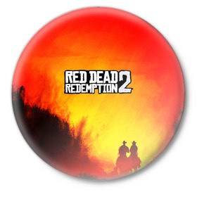 Значок с принтом red dead redemption 2 в Петрозаводске,  металл | круглая форма, металлическая застежка в виде булавки | game | red dead | red dead redemption 2 | redemption 2 | rockstar games | бандиты | дикий запад | игры | ковбои | оружие