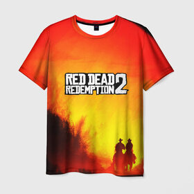 Мужская футболка 3D с принтом red dead redemption 2 в Петрозаводске, 100% полиэфир | прямой крой, круглый вырез горловины, длина до линии бедер | game | red dead | red dead redemption 2 | redemption 2 | rockstar games | бандиты | дикий запад | игры | ковбои | оружие