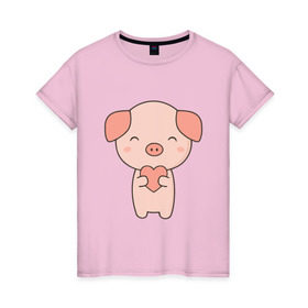 Женская футболка хлопок Милая свинка купить в Петрозаводске