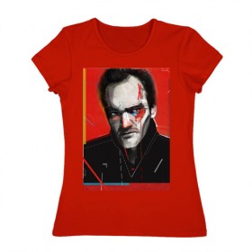 Женская футболка хлопок с принтом Tarantino в Петрозаводске, 100% хлопок | прямой крой, круглый вырез горловины, длина до линии бедер, слегка спущенное плечо | 