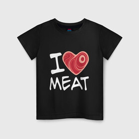 Детская футболка хлопок с принтом Я люблю мясо в Петрозаводске, 100% хлопок | круглый вырез горловины, полуприлегающий силуэт, длина до линии бедер | Тематика изображения на принте: cook | heart | love | meat | бекон | блюдо | еда | кок | кухня | люблю | мясо | пища | повар | ресторан | свинина | свинья | сердце | шашлык