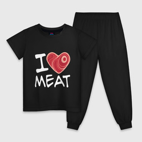 Детская пижама хлопок с принтом Я люблю мясо в Петрозаводске, 100% хлопок |  брюки и футболка прямого кроя, без карманов, на брюках мягкая резинка на поясе и по низу штанин
 | Тематика изображения на принте: cook | heart | love | meat | бекон | блюдо | еда | кок | кухня | люблю | мясо | пища | повар | ресторан | свинина | свинья | сердце | шашлык