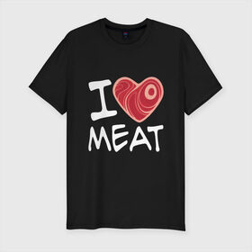 Мужская футболка премиум с принтом Я люблю мясо в Петрозаводске, 92% хлопок, 8% лайкра | приталенный силуэт, круглый вырез ворота, длина до линии бедра, короткий рукав | cook | heart | love | meat | бекон | блюдо | еда | кок | кухня | люблю | мясо | пища | повар | ресторан | свинина | свинья | сердце | шашлык
