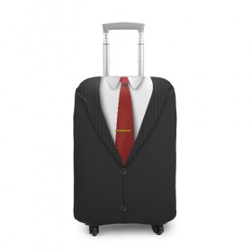 Чехол для чемодана 3D с принтом Костюм 47 в Петрозаводске, 86% полиэфир, 14% спандекс | двустороннее нанесение принта, прорези для ручек и колес | agent47 | game | killer | агент47 | бесшумный