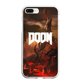 Чехол для iPhone 7Plus/8 Plus матовый с принтом DOOM в Петрозаводске, Силикон | Область печати: задняя сторона чехла, без боковых панелей | Тематика изображения на принте: demon | devil | doom | doom vfr | evil | game | mars | red | демон | дум | игры | космос | красная планета | марс | пришельцы