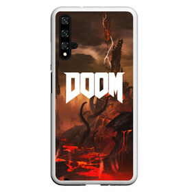 Чехол для Honor 20 с принтом DOOM в Петрозаводске, Силикон | Область печати: задняя сторона чехла, без боковых панелей | demon | devil | doom | doom vfr | evil | game | mars | red | демон | дум | игры | космос | красная планета | марс | пришельцы