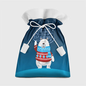 Подарочный 3D мешок с принтом Merry Christmas в Петрозаводске, 100% полиэстер | Размер: 29*39 см | Тематика изображения на принте: 