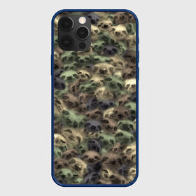 Чехол для iPhone 12 Pro с принтом Камуфляж с ленивцами в Петрозаводске, силикон | область печати: задняя сторона чехла, без боковых панелей | sloth | бездельник | джунгли | животные | ленивец | ленивый | лентяй | лицо | милитари | паттрен | тропики | тропический | хаки