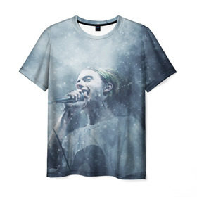 Мужская футболка 3D с принтом Пошлая Молли в Петрозаводске, 100% полиэфир | прямой крой, круглый вырез горловины, длина до линии бедер | зима | молли | пошлая молли | реп | снег