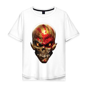 Мужская футболка хлопок Oversize с принтом Five Finger Death Punch в Петрозаводске, 100% хлопок | свободный крой, круглый ворот, “спинка” длиннее передней части | 5fdp | ffdp | five finger death punch | got your six | groove metal | metal | rock | skull | грув метал | рок