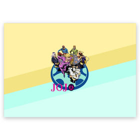 Поздравительная открытка с принтом JOJO в Петрозаводске, 100% бумага | плотность бумаги 280 г/м2, матовая, на обратной стороне линовка и место для марки
 | Тематика изображения на принте: adventure | anime | bizzare | jo jo | jojo | logo | manga | аниме | араки | ахегао | джо | джо джо | джоджо | жижа | жожа | жожо | йойо | лого | манга | мульт | мультфильм | отаку | сериал | символ | хирохико | юри | яой