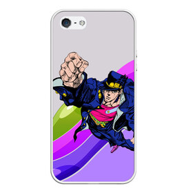 Чехол для iPhone 5/5S матовый с принтом Jojo Jotaro в Петрозаводске, Силикон | Область печати: задняя сторона чехла, без боковых панелей | adventure | anime | bizzare | jo jo | jojo | logo | manga | аниме | араки | ахегао | джо | джо джо | джоджо | жижа | жожа | жожо | йойо | лого | манга | мульт | мультфильм | отаку | сериал | символ | хирохико | юри | яой