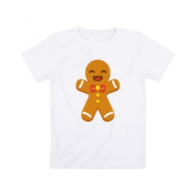 Детская футболка хлопок с принтом Печенька в Петрозаводске, 100% хлопок | круглый вырез горловины, полуприлегающий силуэт, длина до линии бедер | 