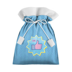 Подарочный 3D мешок с принтом Сердечки и лайки в Петрозаводске, 100% полиэстер | Размер: 29*39 см | facebook | like | love | абстракция | вк | класс | лайки | палецвверх | сердечки | соцсети | фб | фейсбук
