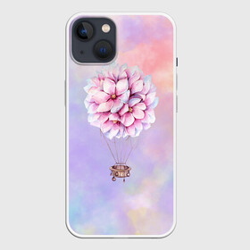 Чехол для iPhone 13 с принтом Нежный Воздушный Шар в Петрозаводске,  |  | акварель | гортензия | картина | краски | милый | пастель | розы | цветок | цветы